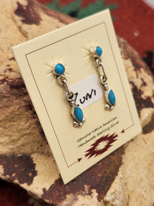 TURQUOISE INLAY EARRINGS  - ZUNI - HERBERT LASTYANO