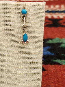 TURQUOISE INLAY EARRINGS  - ZUNI - HERBERT LASTYANO