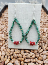 Load image into Gallery viewer, TURQUOISE  &amp; SPINY OYSTER NUGGET LOOPED EARRINGS  - LOUISE JOE

