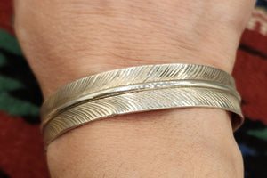 STERLING SILVER FEATHER CUFF STYLE BRACELET