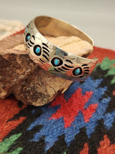 Load image into Gallery viewer, TURQUOISE BEAR PAW CUFF BRACELET - 10 PAWS
