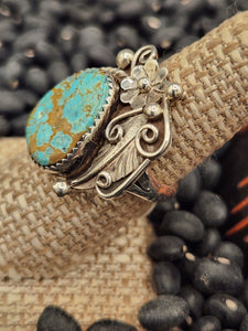 VINTAGE TURQUOISE RING - # 8 MINE - LARRY SANDAVOL