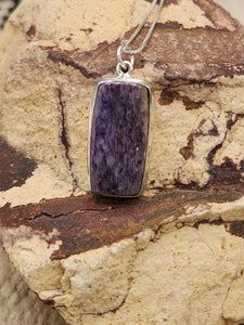 CHAROITE RECTANGLE NECKLACE