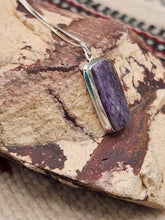 Load image into Gallery viewer, CHAROITE RECTANGLE NECKLACE

