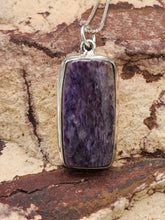 Load image into Gallery viewer, CHAROITE RECTANGLE NECKLACE
