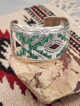 Load image into Gallery viewer, TURQUOISE &amp; CORAL CHIP INLAY CUFF BRACELET - ROBERT BECENTI
