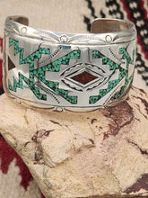 Load image into Gallery viewer, TURQUOISE &amp; CORAL CHIP INLAY CUFF BRACELET - ROBERT BECENTI
