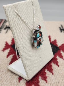 MULTI INLAY THUNDERBIRD PENDANT  - ZUNI - VINTAGE 1960'S