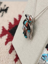 Load image into Gallery viewer, MULTI INLAY THUNDERBIRD PENDANT  - ZUNI - VINTAGE 1960&#39;S
