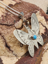 Load image into Gallery viewer, TURQUOISE BUTTERFLY PENDANT  - NAVAJO - LUCILLE PLATERO
