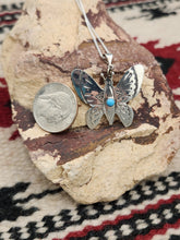 Load image into Gallery viewer, TURQUOISE BUTTERFLY PENDANT  - NAVAJO - LUCILLE PLATERO
