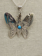 Load image into Gallery viewer, TURQUOISE BUTTERFLY PENDANT  - NAVAJO - LUCILLE PLATERO
