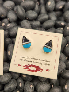 TEARDROP MINI POST INLAY EARRINGS  - ZUNI