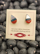 Load image into Gallery viewer, TEARDROP MINI POST INLAY EARRINGS  - ZUNI
