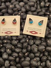 Load image into Gallery viewer, TEARDROP MINI POST INLAY EARRINGS  - ZUNI
