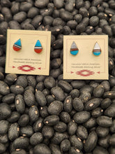 Load image into Gallery viewer, TEARDROP MINI POST INLAY EARRINGS  - ZUNI
