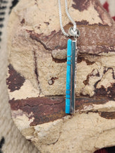 Load image into Gallery viewer, TURQUOISE INLAY PENDANT- ZUNI - MADARREL KALLESTEWA
