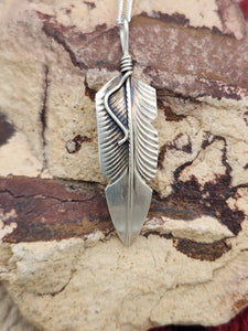 STERLING SILVER FEATHER PENDANT- CHRIS CHARLEY