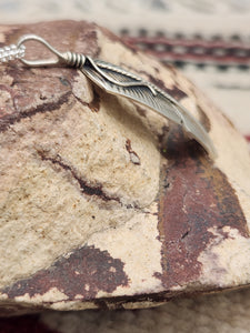 STERLING SILVER FEATHER PENDANT- CHRIS CHARLEY