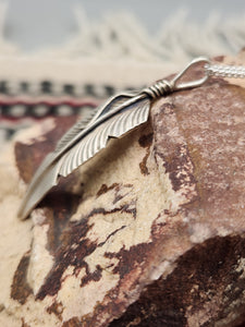 STERLING SILVER FEATHER PENDANT- CHRIS CHARLEY