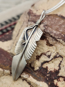 STERLING SILVER FEATHER PENDANT- CHRIS CHARLEY