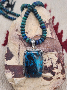CHRYSOCOLLA NECKLACE & EARRINGS - RECTANGLE