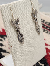 Load image into Gallery viewer, EAGLE WITH 2 FEATHERS EARRINGS - STERLING SILVER

