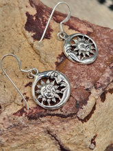 Load image into Gallery viewer, SUN &amp; CRESCENT MOON EARRINGS  - STERLING SILVER
