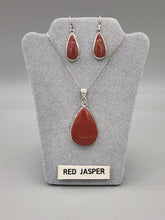 Load image into Gallery viewer, RED JASPER PENDANT AND EARRING SET
