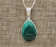Load image into Gallery viewer, MALACHITE TEARDROP PENDANT AND EARRING SET

