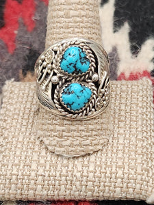 TURQUOISE 2 STONE RING - LYNN SPENCER - SIZE 12 & 11