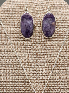 CHAROITE NECKLACE AND EARRINGS