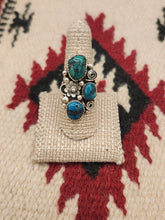 Load image into Gallery viewer, 3 STONE TURQUOISE RING - SIZE 8.5 - SHIRLEY LARGO
