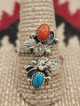 Load image into Gallery viewer, TURQUOISE &amp; CORAL ADJUSTABLE WRAP RING - ETTA BELIN
