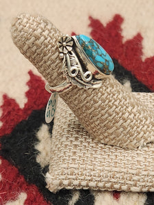 BLUE COPPER TURQUOISE RING - SIZE 5.5