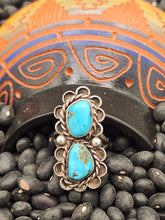 Load image into Gallery viewer, 2 STONE TURQUOISE RING - SIZE 6 - NAVAJO
