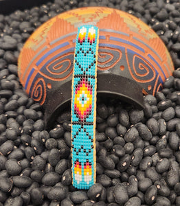 BEADED BARRETTE  - TURQUOISE  - SHARON HUNT