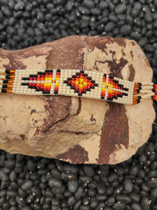 NAVAJO BEADED BRACELET  - CREAM - MARCIA BARBER