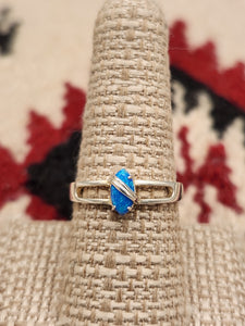 BLUE OR WHITE OPAL RING - MARQUETTE SHAPED