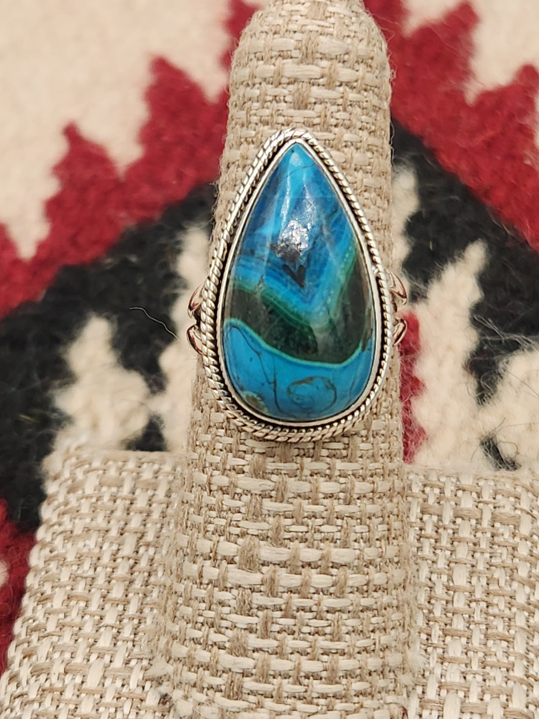 AZURITE RING - SIZE 6.5 - TEARDROP SHAPED