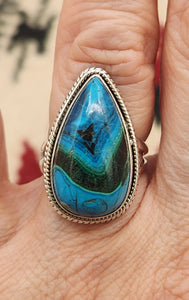 AZURITE RING - SIZE 6.5 - TEARDROP SHAPED