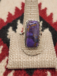 PURPLE COPPER TURQUOISE RING - SIZE 11