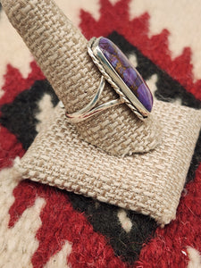 PURPLE COPPER TURQUOISE RING - SIZE 11