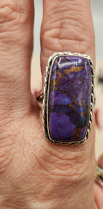 PURPLE COPPER TURQUOISE RING - SIZE 11