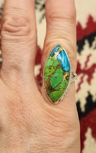 GREEN COPPER TURQUOISE RING - SIZE 5