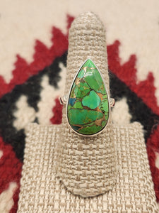 GREEN COPPER TURQUOISE RING - SIZE 7