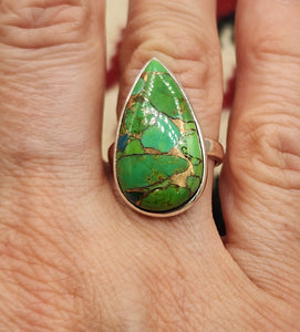 GREEN COPPER TURQUOISE RING - SIZE 7