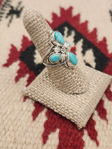 TURQUOISE 4 STONE RING - SIZE 7.5