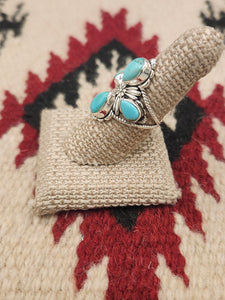 TURQUOISE 4 STONE RING - SIZE 7.5