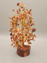 Load image into Gallery viewer, CARNELIAN GEMSTONE TREE ON WOOD BASE
